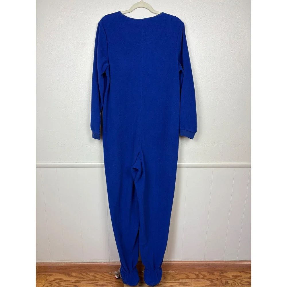 Nick & Nora One Piece Adult Sock Monkey‎ Pajamas Footed Sz L 2009 Sleepwear